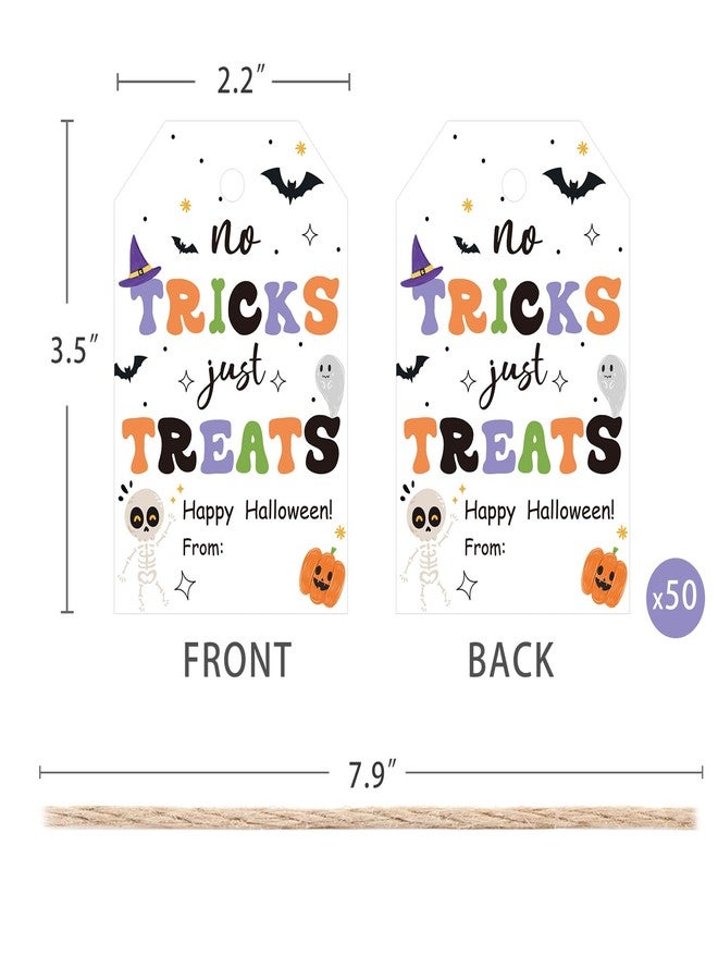 Aukolass 50pcs Trick Or Treat Favor Tags, Happy Halloween Day Gift Tags and Gift Wrapping Decoration(Treats) - Image 2